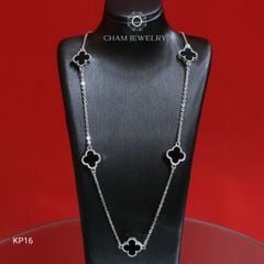 Dây Chuyền KP16 CHAM JEWELRY, Dây Cỏ 4 Lá Đen, Bản 8.0mm ( Barcode CUD22T).
