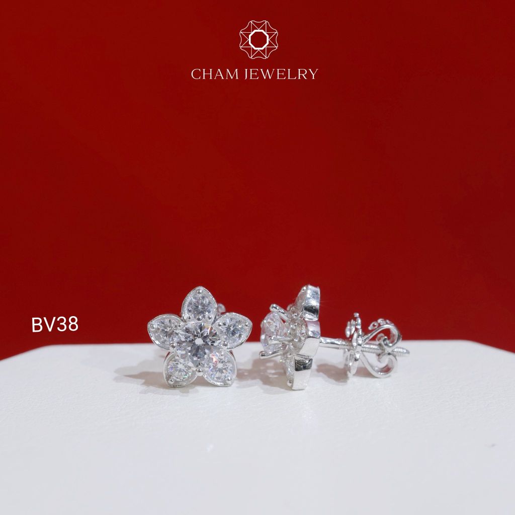 Hoa Tai BV38 CHAM JEWELRY, Chủ 4.5mm (Barcode TBV484).