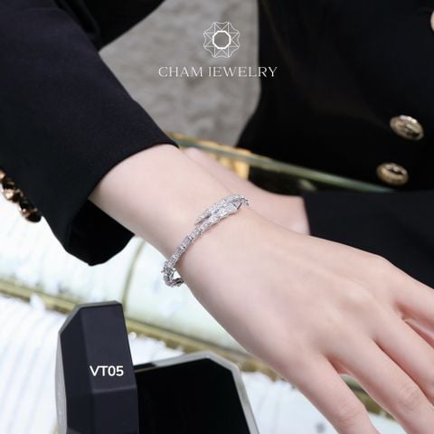 Vòng Tay VT05 CHAM JEWELRY, Vòng Rắn Full Đá Cao Cấp (Barcode TV72 - CV6391).