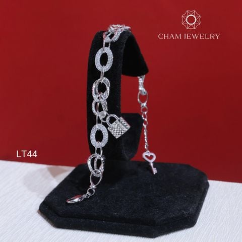 Lắc Tay CHAM JEWELRY LT44, Lắc Xích Ổ Khóa (Barcode CL5586)
