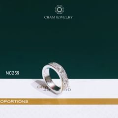 Nhẫn NC259 CHAM JEWELRY, Nhẫn Full Đá Moissanite (Barcode OCNN113)