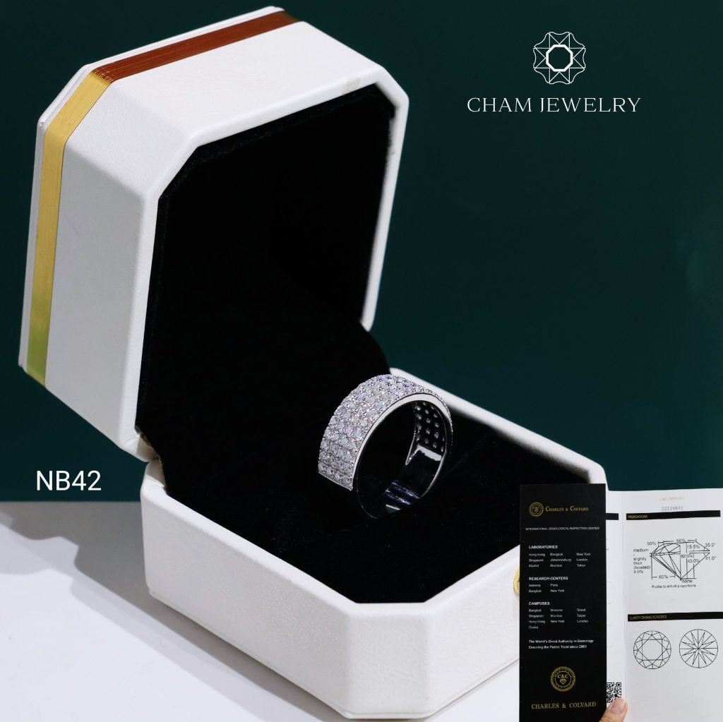 Nhẫn Nam NB42 CHAM JEWELRY,  Moissanite C&C (Barcode OCNA12)