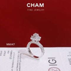 Nhẫn Nữ NNV47 Vàng 10k Chủ 4.5mm Kim Cương Lab Grown Diamond