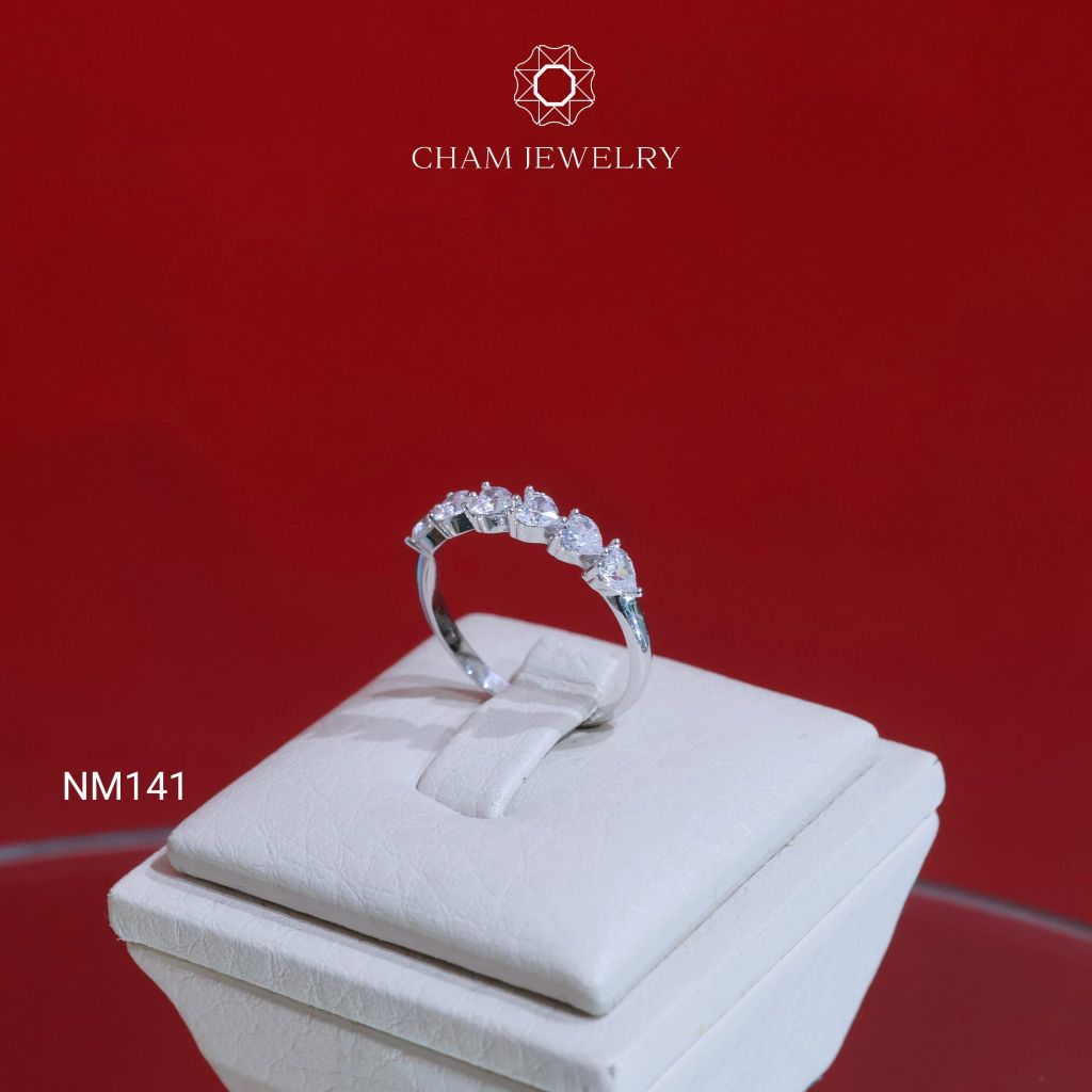 Nhẫn NM141 CHAM JEWELRY, Nhẫn Đính Đá Tim Bản 3.0mm (Barcode NNNH38).