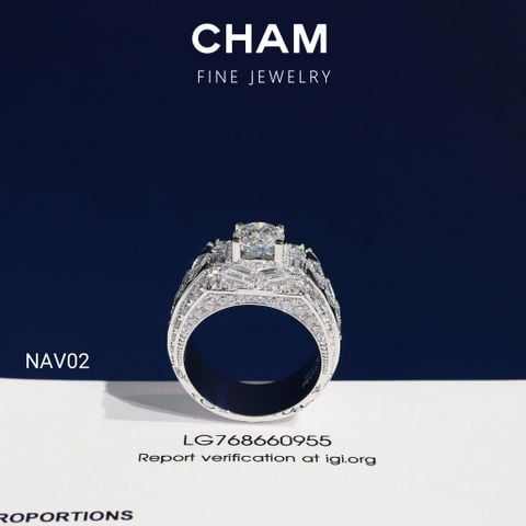Nhẫn Nam NAV02 Chủ 7.2mm Vàng 10k Kim cương Lab-grown