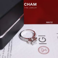 Nhẫn Nữ NNV32 Vàng 10k Chủ 5.4mm Kim Cương Lab Grown Diamond