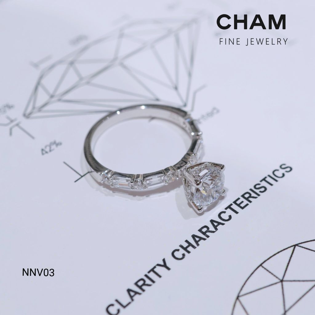 Nhẫn Nữ NNV03 Chủ 6.3mm Vàng 10k Kim Cương Lab Grown Diamond