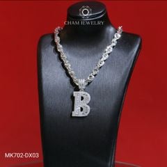 Dây Và Mặt MK702-DX03 45cm CHAM JEWELRY, Mặt Chữ B Full Đá