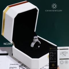 Nhẫn NC299 CHAM JEWELRY, Đá Moissanite C&C Chủ 5.4mm (Barcode OCNN81)