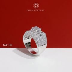 Nhẫn Nam NA136 CHAM JEWELRY, Chủ 7.5mm (Barcode PNH09).