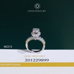 Nhẫn NC213 CHAM JEWELRY, Full Đá Moissanite Chủ 7.2mm (Barcode OCNN41)