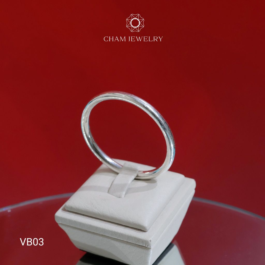 Vòng Tay Bé VB03 CHAM JEWELRY, Vòng Trơn Bản 3.5mm (Barcode TVEC60)