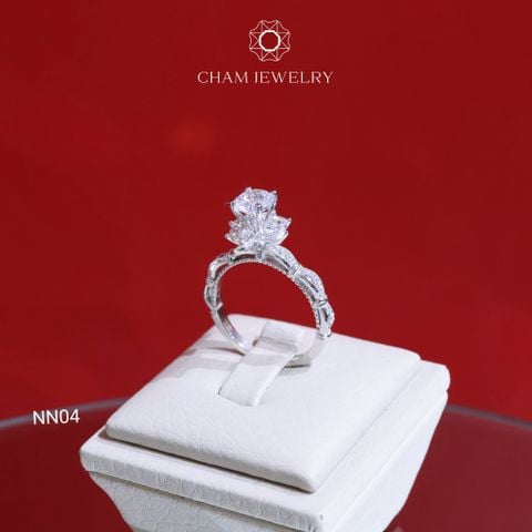 Nhẫn CHAM JEWELRY NN04, Chủ 6.0mm ( Barcode TNN908).