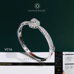 Vòng Tay VC16 CHAM JEWELRY, Đá Moissanite C&C Chủ 6.0mm (Barcode OCV12).