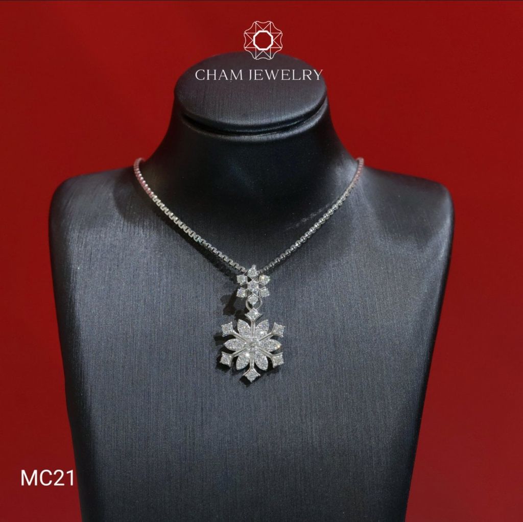 Mặt Dây Chuyền MC21 CHAM JEWELRY ,Full Moissanite Cao Cấp (Barcode OHM03).