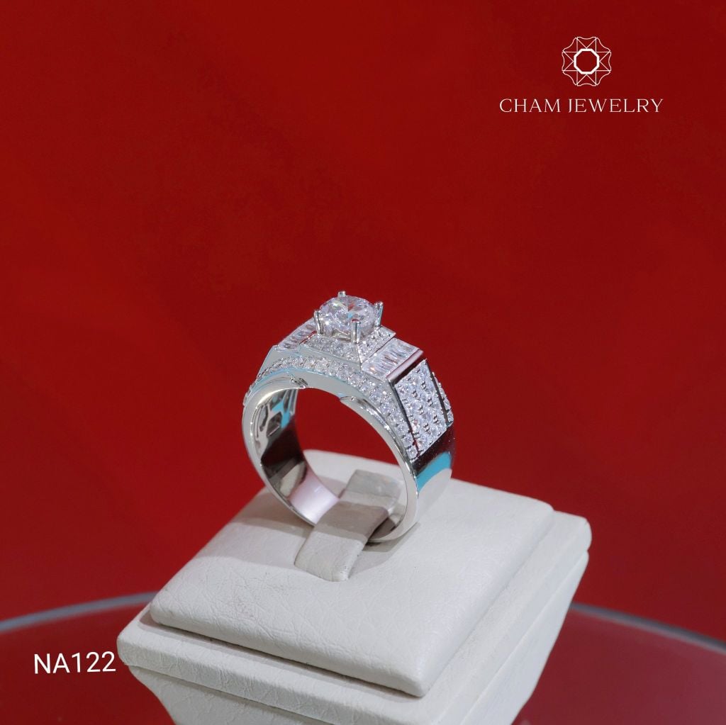 Nhẫn Nam NA122 CHAM JEWELRY, Chủ 6.5mm (Barcode TNNA447).