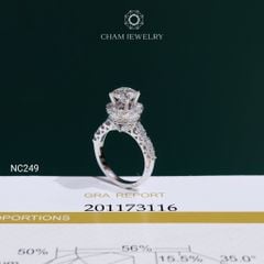 Nhẫn NC249 CHAM JEWELRY, Nhẫn Đá Moissanite C&C Chủ 7.0mm (Barcode OCNN62)