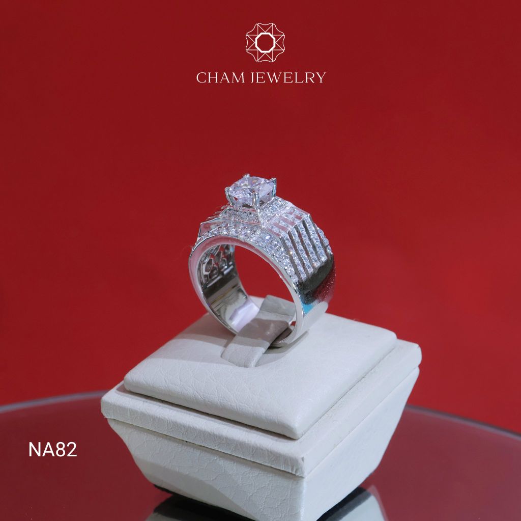 Nhẫn Nam NA82 CHAM JEWELRY, Chủ 7.5mm (Barcode CPCNN06).