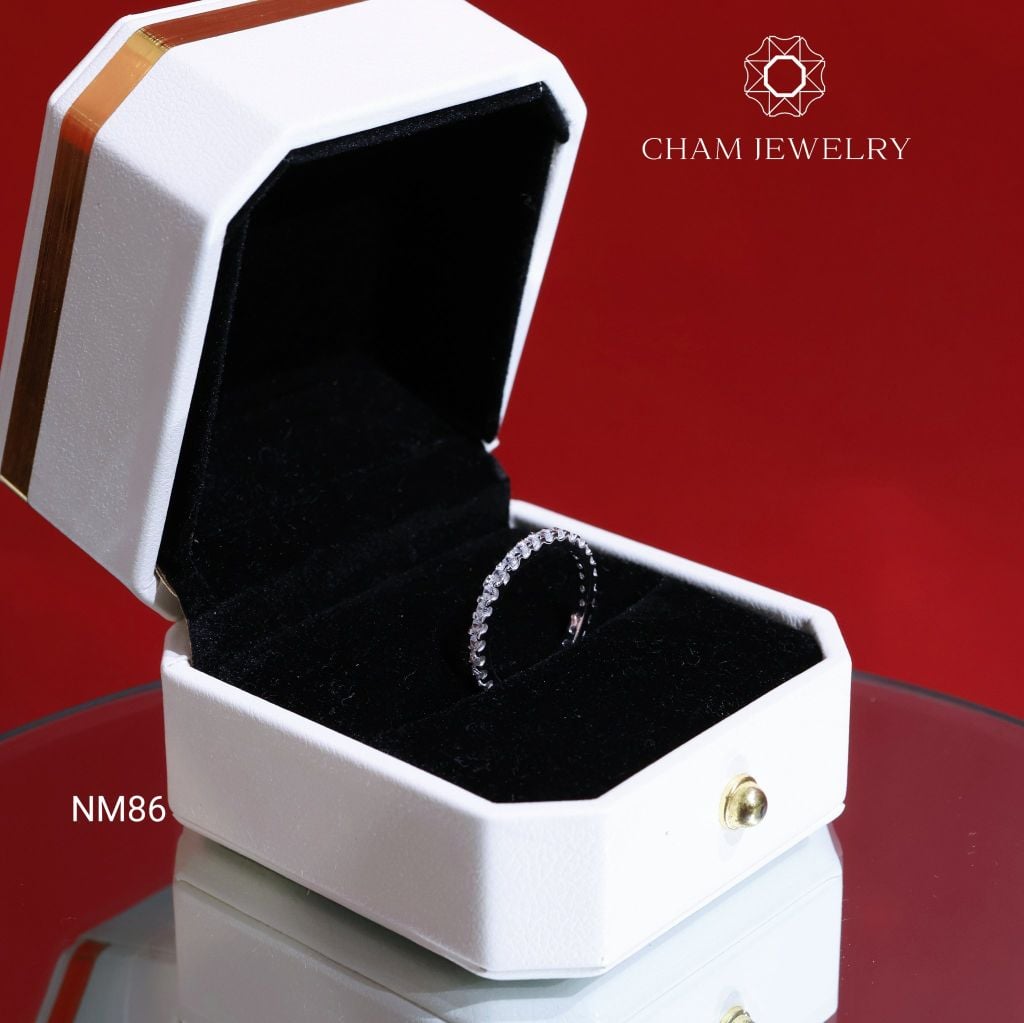 Nhẫn NM86 CHAM JEWELRY,Nhẫn Full Đá 2.0mm (Barcode TNF06).