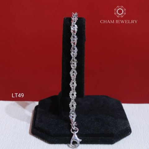 Lắc Tay LT49 CHAM JEWELRY, Lắc Xoắn Hoa Bản 5.5mm (Barcode CLACY753).