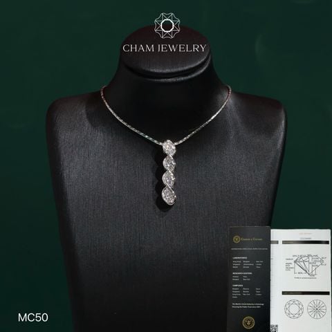 Mặt Dây Chuyền MC50 CHAM JEWELRY, Mặt Kiểu Full Moissanite C&C (OCM42)