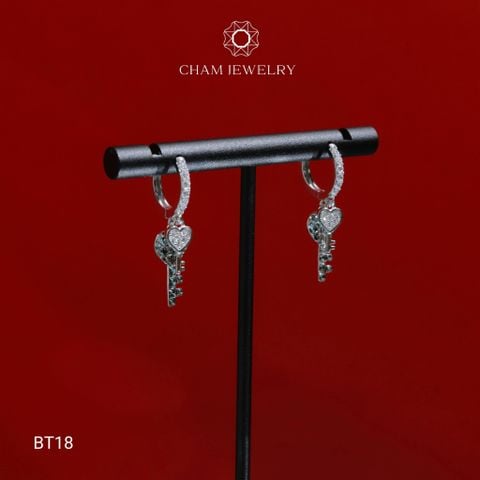 Hoa Tai CHAM JEWERLY BT18, Hoa Tai Tòn Ten Chìa Khóa ( Barcode TBT733).