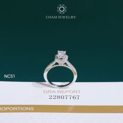 Nhẫn NC51 CHAM JEWELRY, Full Moissanite 4.5mm (C-OCNN38).