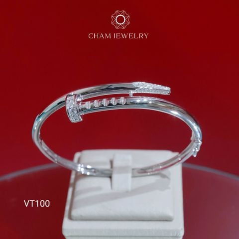 Vòng Tay VT100 CHAM JEWELRY, Vòng Đinh Bản 4.0mm (Barcode CV6920).