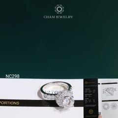 Nhẫn NC298 CHAM JEWELRY, Đá Moissanite C&C Chủ 7.2mm (Barcode OCNN138)