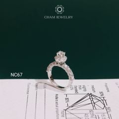 Nhẫn NC67 CHAM JEWELRY, Full Moissanite Chủ 4.5mm (Barcode ONNU79)