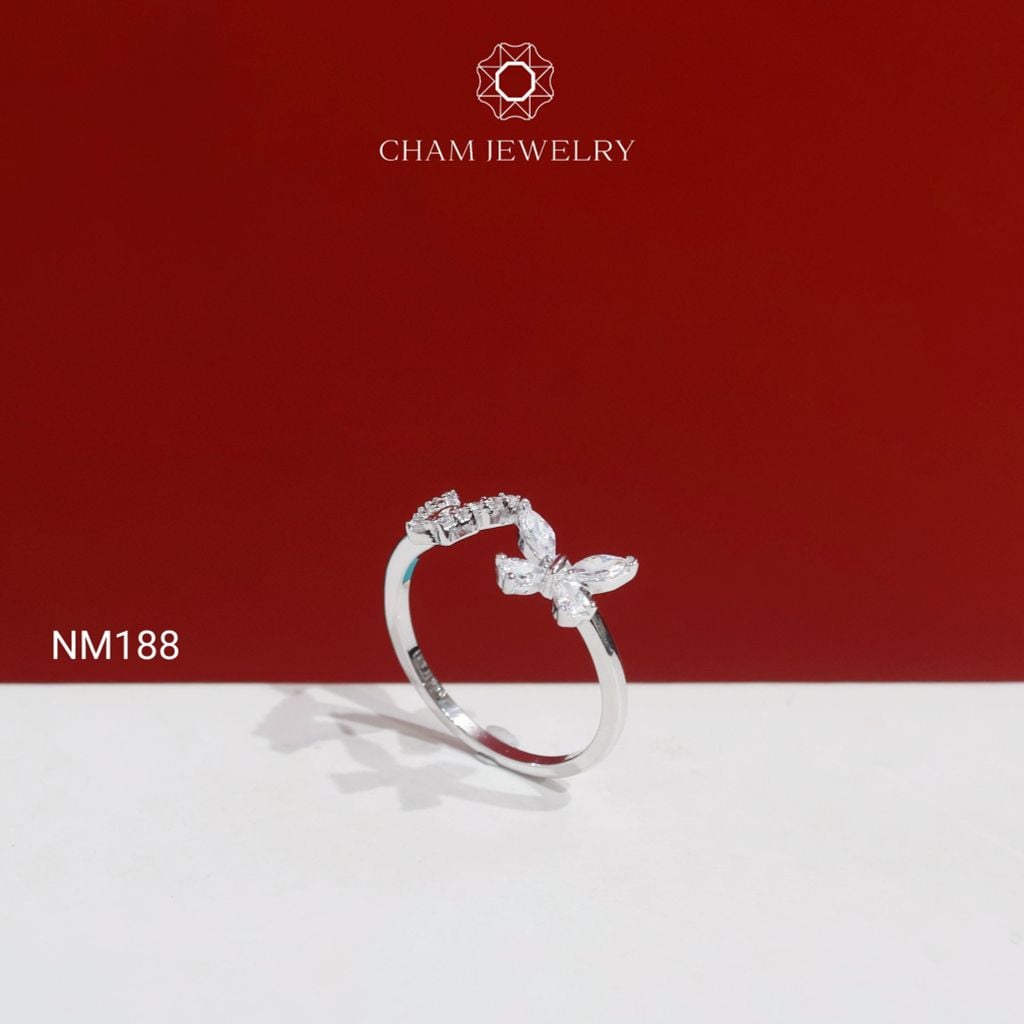 Nhẫn NM188 CHAM JEWELRY, Nhẫn Kiểu Bướm (Barcode TNT959).