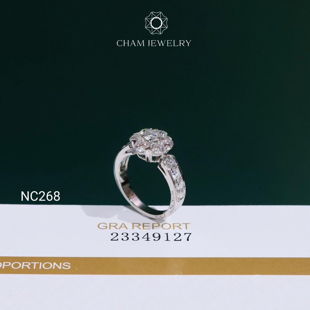 Nhẫn NC268 CHAM JEWELRY, Nhẫn Full Đá Moissanite (Barcode OCNN105)