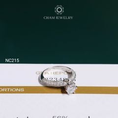 Nhẫn NC215 CHAM JEWELRY, Full Đá Moissanite Chủ 5.4mm (Barcode OCNN43)