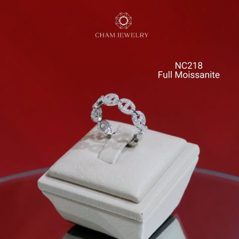 Nhẫn NC218 CHAM JEWELRY, Nhẫn Kết Kiểu Full Moissanite (Barcode OCNN50)
