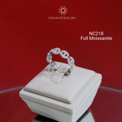 Nhẫn NC218 CHAM JEWELRY, Nhẫn Kết Kiểu Full Moissanite (Barcode OCNN50)