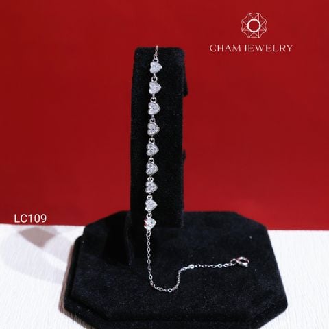 Lắc Chân LC109 CHAM JEWELRY,Lắc Trái Tim Bảng 4.0mm(Barcode CLACY509).