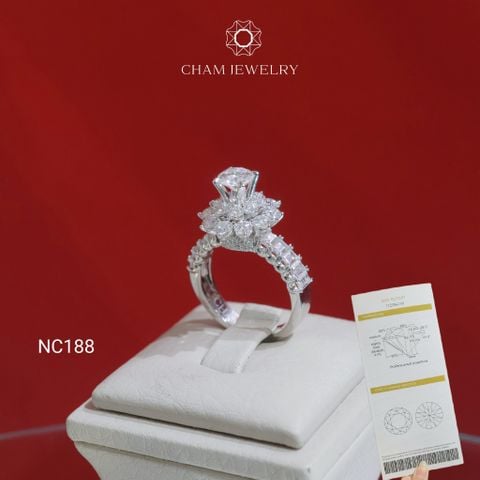Nhẫn NC188 CHAM JEWELRY, Full Đá Moissanite Chủ 5.5mm (Barcode OCNN19)