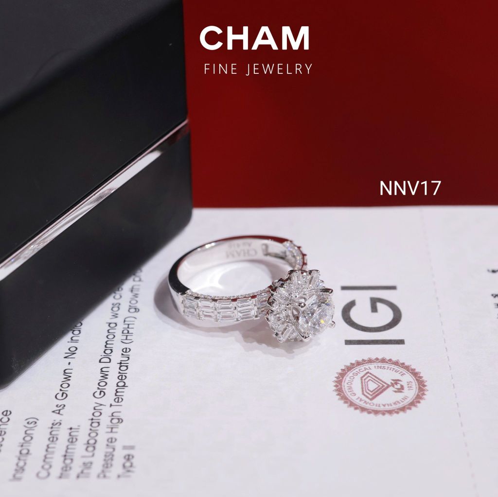 Nhẫn Nữ NNV17 Chủ 6.3mm Vàng 10k Kim Cương Lab Grown Diamond