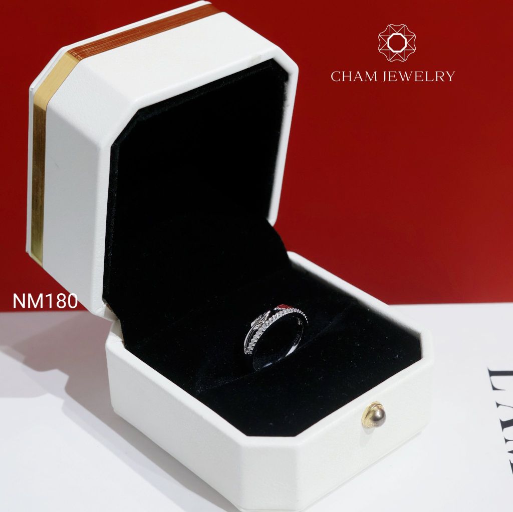 Nhẫn NM180 CHAM JEWELRY, Nhẫn Kiểu Chiếc Lá (Barcode TNT1000).