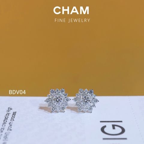 Hoa Tai BDV04 Chủ 3.6mm D VVS2 Vàng 10k Kim Cương Lab Grown Diamond