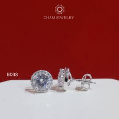 Hoa Tai BD38 CHAM JEWELRY , Hoa Tai Tròn, Chủ 6.5mm (Barcode C33BD144).