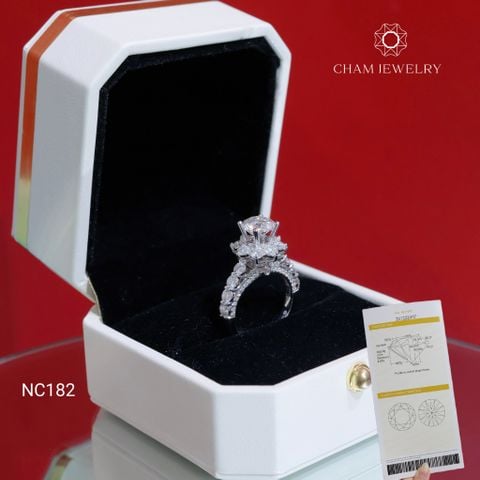 Nhẫn NC182 CHAM JEWELRY, Full Đá Moissanite Chủ 7.2mm (Barcode ONNU226)