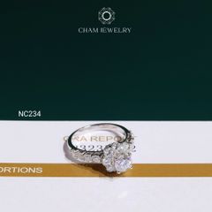 Nhẫn NC234 CHAM JEWELRY, Nhẫn Full Đá Moissanite Chủ 5.4mm (Barcode ONNU312)