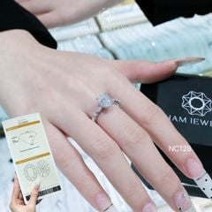 Nhẫn NC128 CHAM JEWELRY, Full Đá Moissanite Chủ 7x9mm (Barcode OTN03)