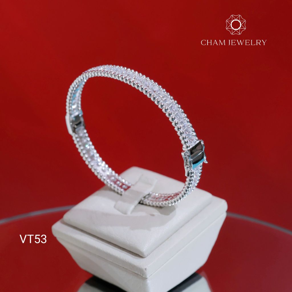 Vòng Tay VT53 CHAM JEWELRY, Vòng Full Đá Bản 6.0mm (Barcode CV7410)