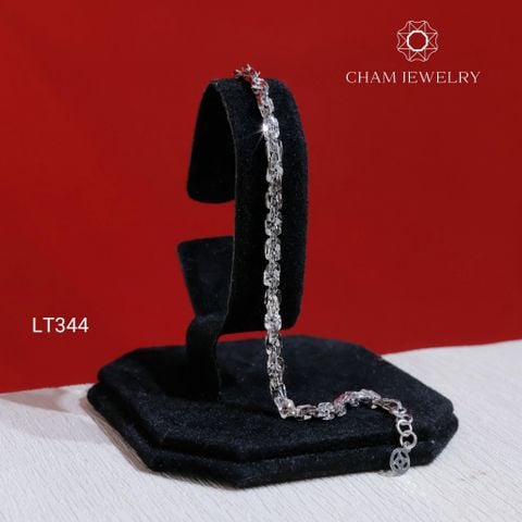 Lắc Tay LT344 CHAM JEWELRY , Xoắn Vuông 4.0mm Charm Đồng Tiền (Barcode TLBC793).