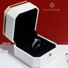Nhẫn NM181 CHAM JEWELRY, Nhẫn Kiểu 2 Hàng Hoa (Barcode TNT970).