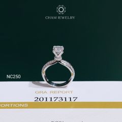 Nhẫn NC250 CHAM JEWELRY, Nhẫn Full Đá Moissanite Chủ 6.3mm (Barcode OCNN61)