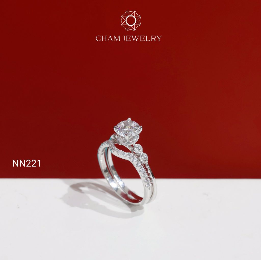 Nhẫn NN221 CHAM JEWELRY, Nhẫn Ghép Kiểu Chủ 6.0mm  (Barcode TSET09).