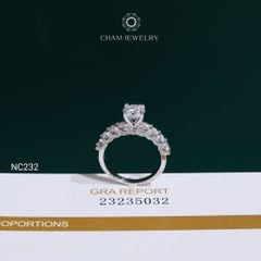 Nhẫn NC232 CHAM JEWELRY, Nhẫn Full Đá Moissanite Chủ 6.3mm (Barcode ONNU301)